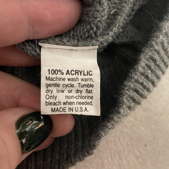 Vintage Comfort Knits Sweater Vest Men Large Gray Ribbed Knit V Neck USA Made - Picture 8 of 8